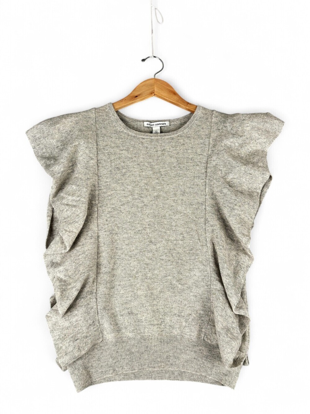 Autumn Cashmere Ruffle-Sleeve 100% Cashmere Top - XS